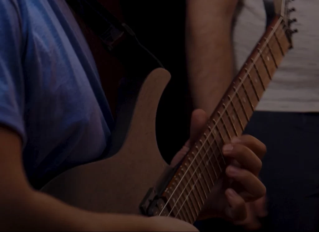 A close up of guitar played by ICCRome worship team's guitarist